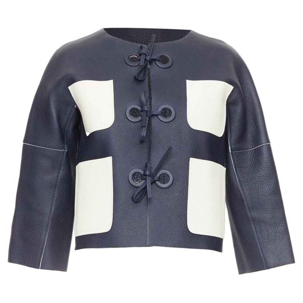 Louis Vuitton Leather Tie Front Jacket